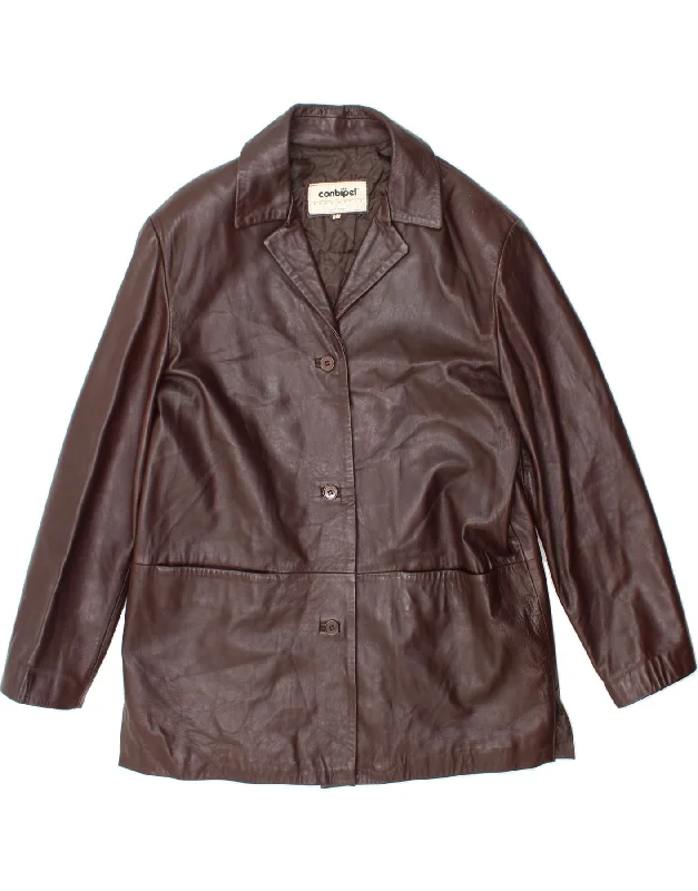 Epic Deals CONBIPEL Womens Leather Jacket UK 16 Large Brown Leather