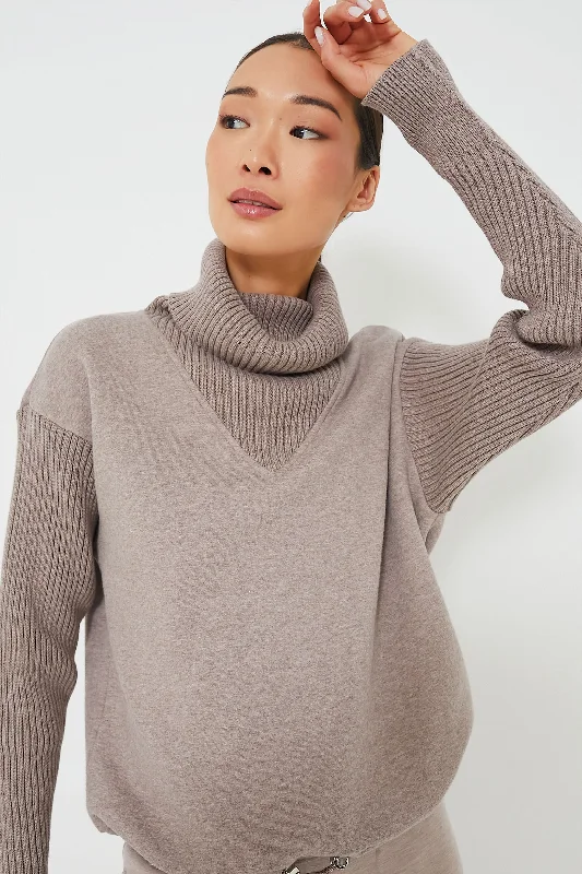 Epic Value Deep Taupe Marl Ramsey Cowl Neck Sweat