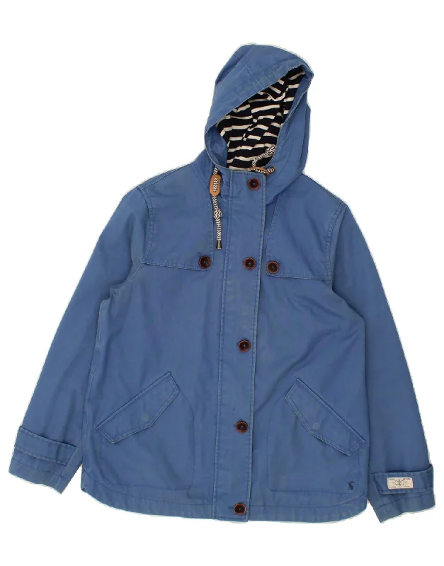 Take Advantage JOULES Womens Hooded Windbreaker Jacket UK 12 Medium Blue Cotton