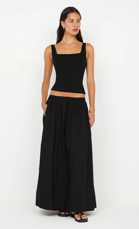 New Deals GEMMA SQUARE NECK TANK - BLACK