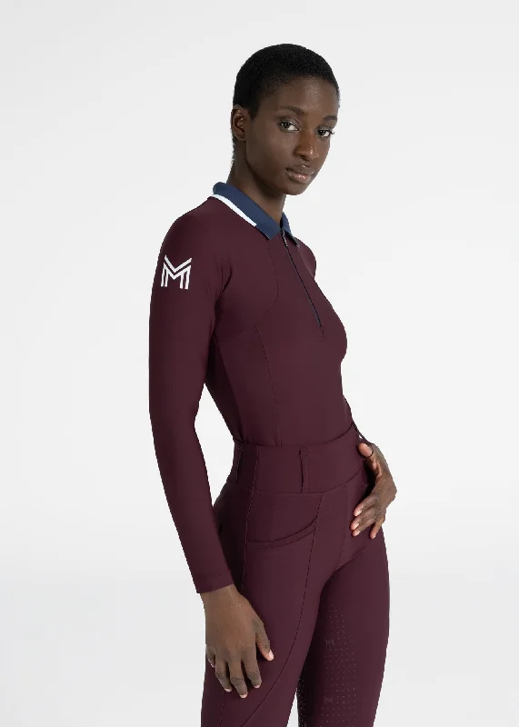 Weekend Special Concept Long Sleeve Polo Shirt (Burgundy)