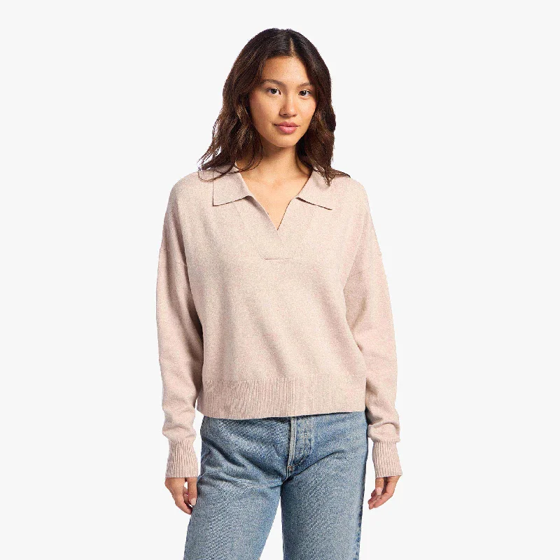 Now Available Luxe Knit Polo Sweater | Doe