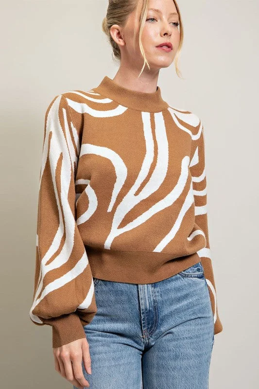 Today’s Special Mock Neck Printed Sweater