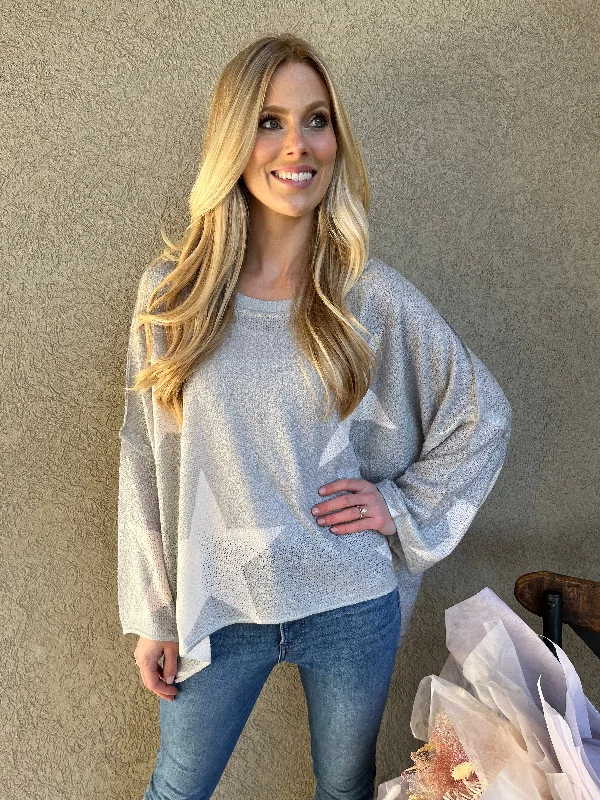 Daily Deals Ice Blue Star Sweater
