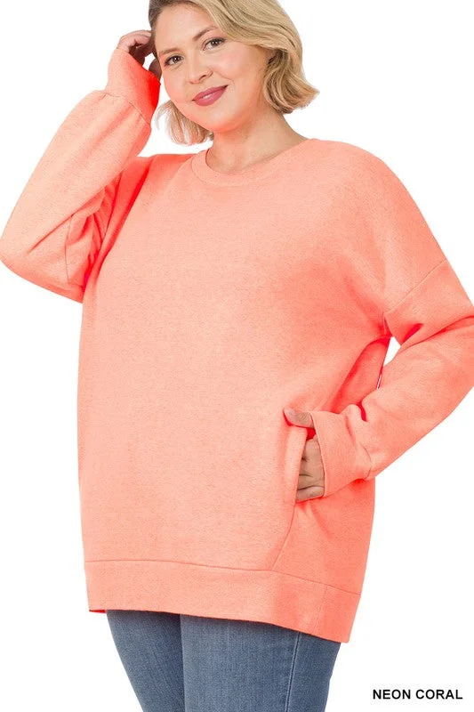 Final Clearance PLUS LONG SLEEVE ROUND NECK SWEATSHIRT