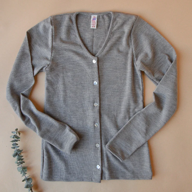 Weekend Bargains to Celebrate Women's Fine Rib Cardigan - 100% Organic Merino Wool (XS-L) *Limited Edition