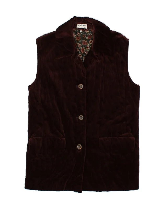 Clearance Items STEILMANN  Womens Velvet Gilet UK 10 Small Brown Cotton