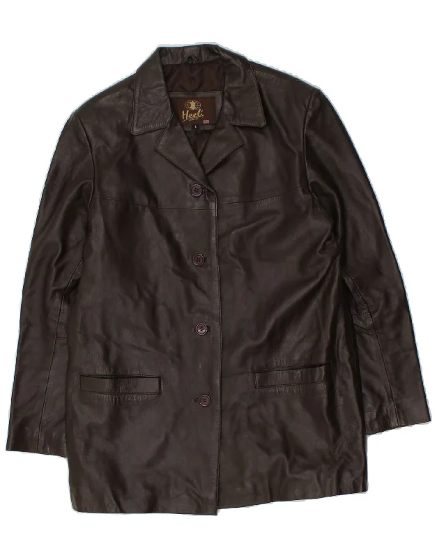 Bargain Prices HEELI Womens Leather Jacket UK 16 Large Brown Leather