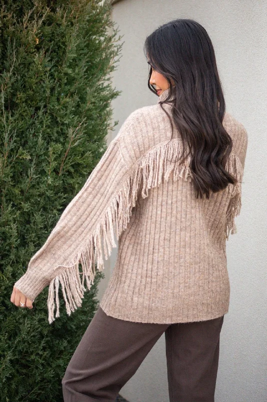 Weekend Bargains to Cherish For The Love Of Fringe Mocha Sweater