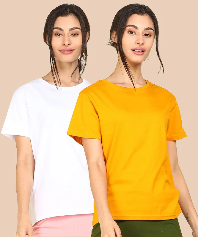 Fantastic Savings Womens Regular Fit  Combo Solid Tshirt