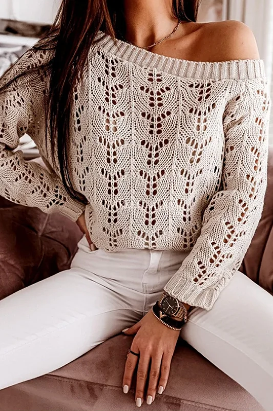 Super Bargain Casual Solid Hollowed Out O Neck Tops