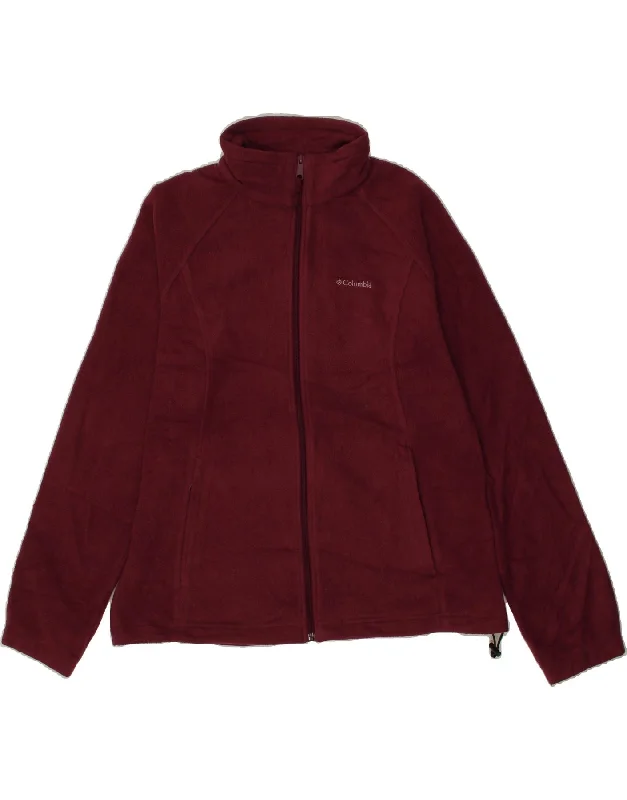 Seasonal Sale COLUMBIA Womens Fleece Jacket UK 18 XL Burgundy Polyester