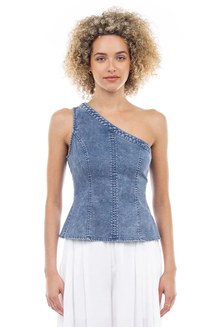 Markdowns Tencel One Shoulder Top