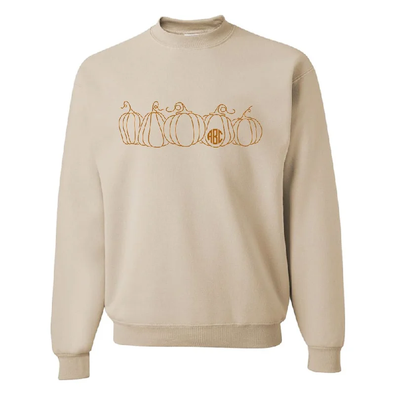 Savings Event Monogrammed 'Pumpkin Sketch' Crewneck Sweatshirt