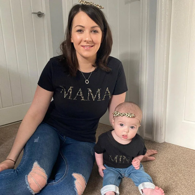 Daily Special Mama & Mini Empire Leopard Black T-Shirts (MRK X)