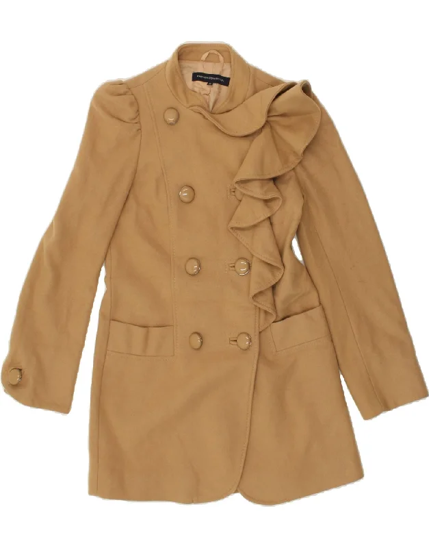 Special Price FRENCH CONNECTION Womens Double Breasted Coat UK 10 Small Beige