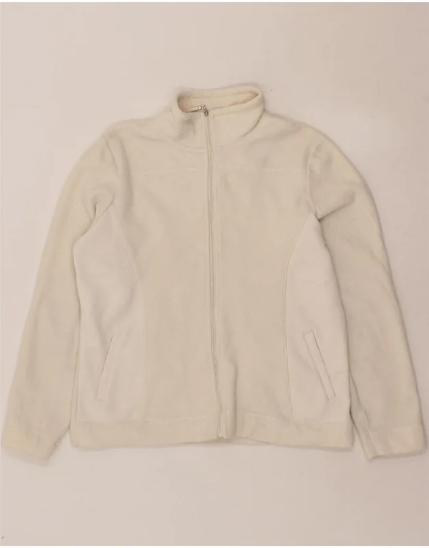 Value Deals IZOD Womens Fleece Jacket UK 12 Medium Off White Colourblock Polyester
