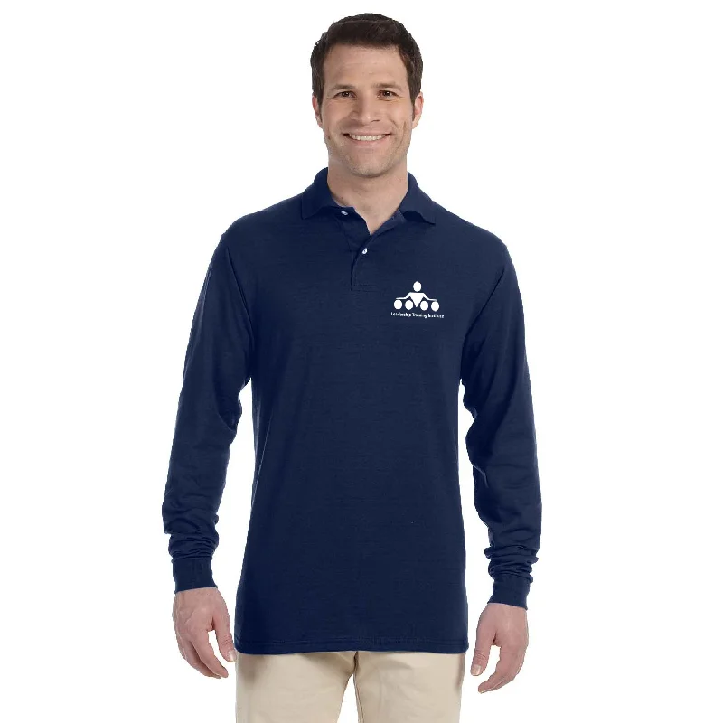 Don't Delay Jerzees Adult Long-Sleeve Jersey Polo With Spotshield, Printed