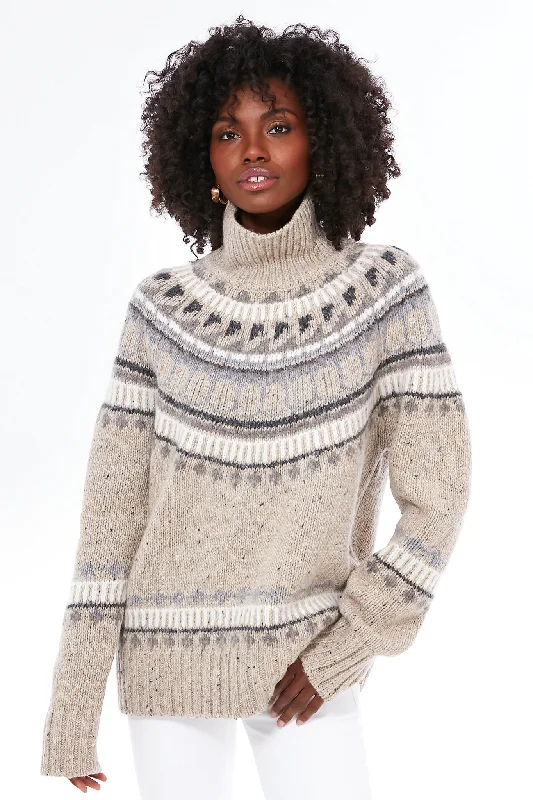 Big Savings Oatmeal Combo Apres Ski Fairisle Turtleneck