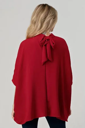 Top Pick Red Oversized Tie Shirt