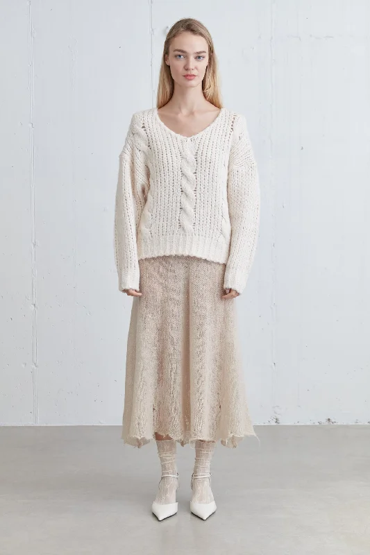 Major Savings RELAXED FIT CABLE KNIT SWEATER