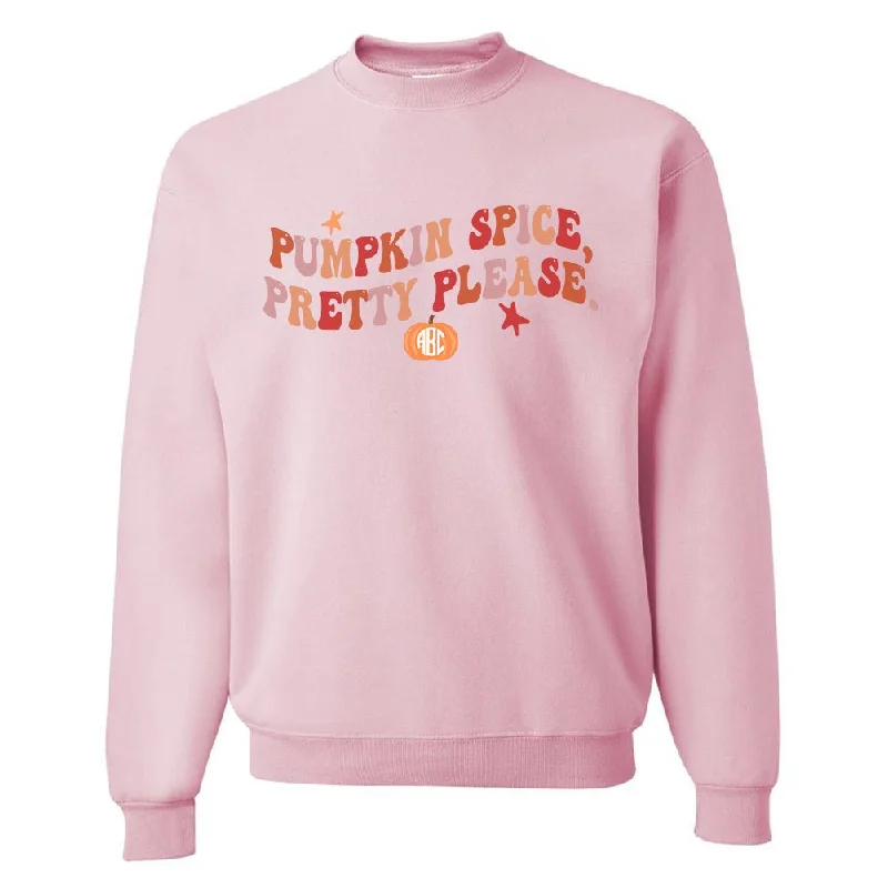 Exclusive Preview Monogrammed 'Pumpkin Spice, Pretty Please' Crewneck Sweatshirt