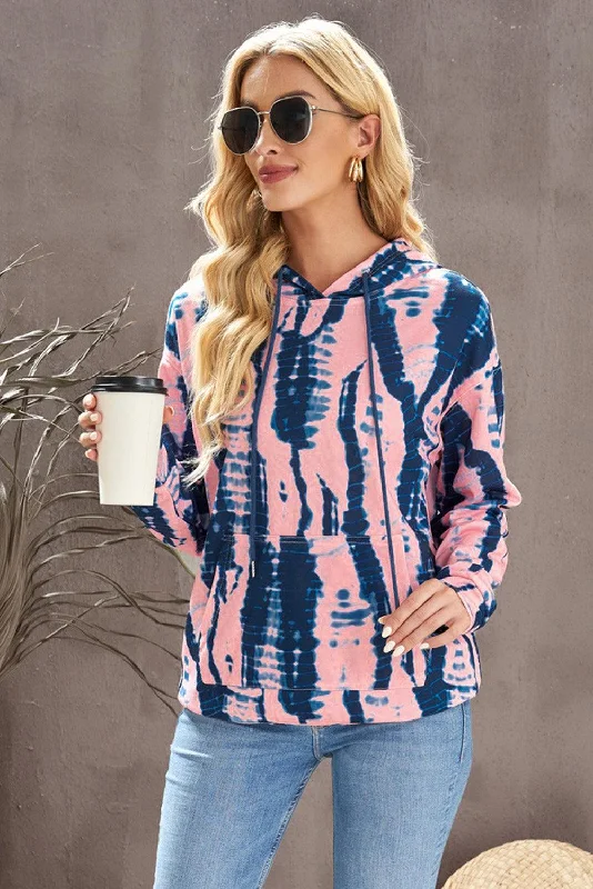 Year-End Clearance Tie-Dye Drawstring Hoodie with Pocket