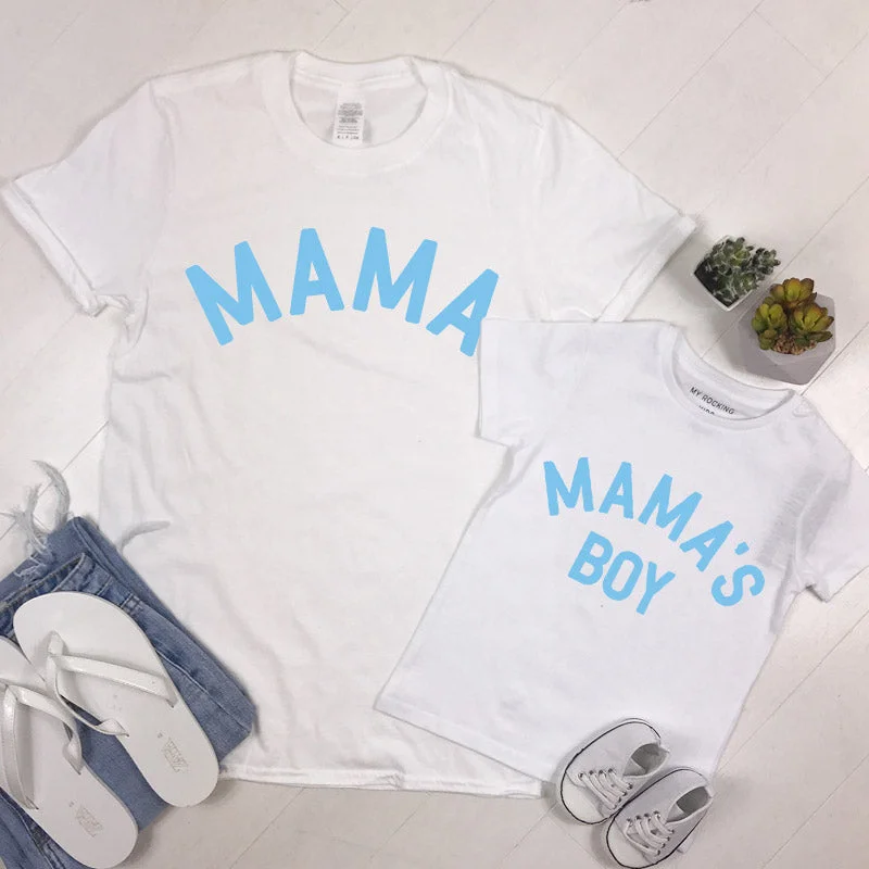 Best Choice Mama & Mama's Boy Classic White/Sky T-Shirts