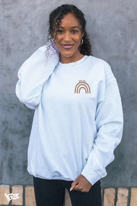 Unmissable Offer Phi Mu Boho Rainbow Crewneck