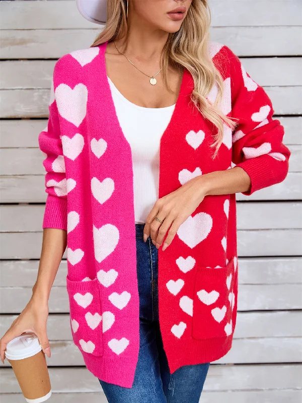 Crazy Deal Angel Wings Heart Open Front Long Sleeve Cardigan