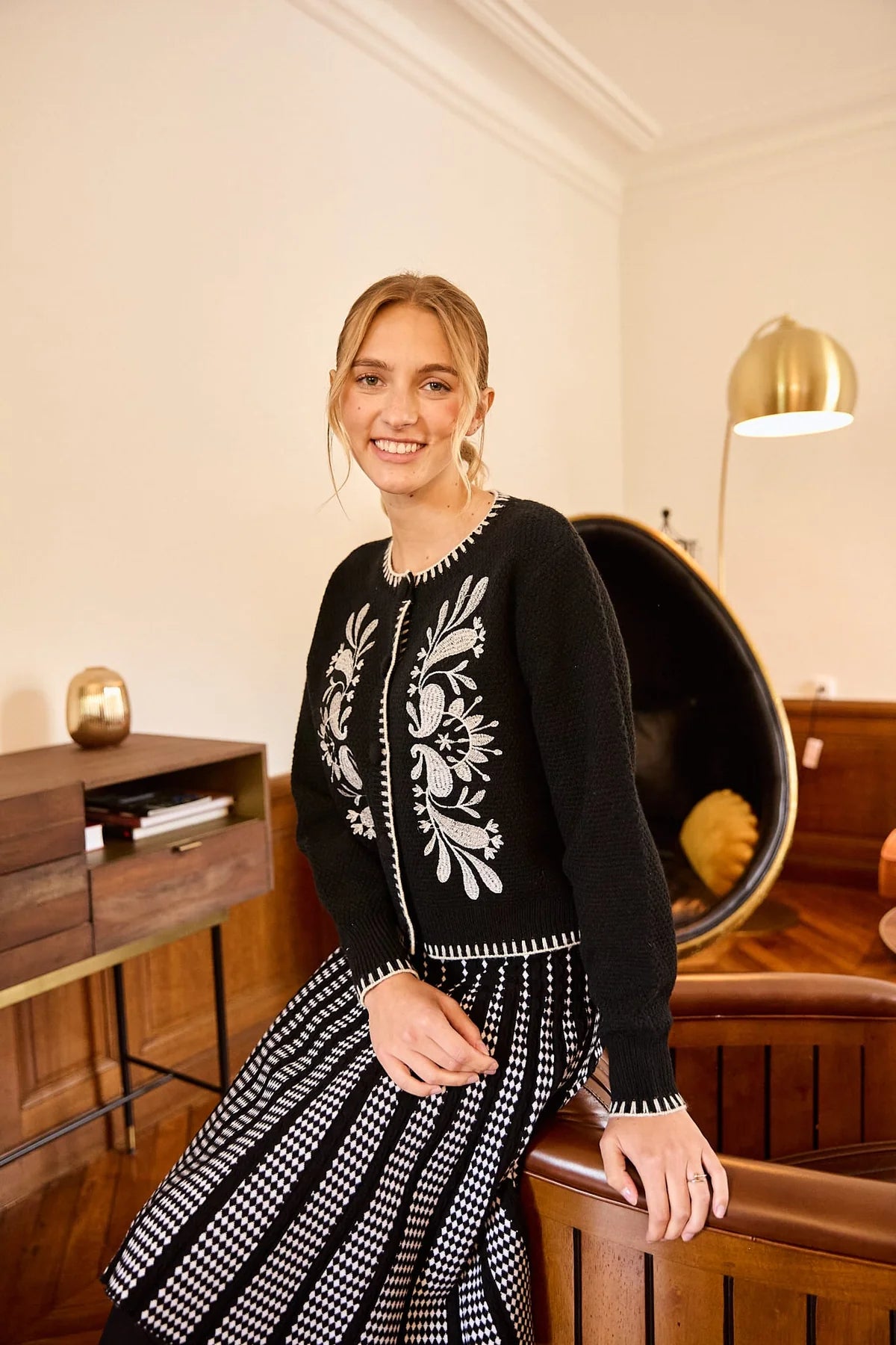Sale Event Dalila Embroidered Cardigan - Black