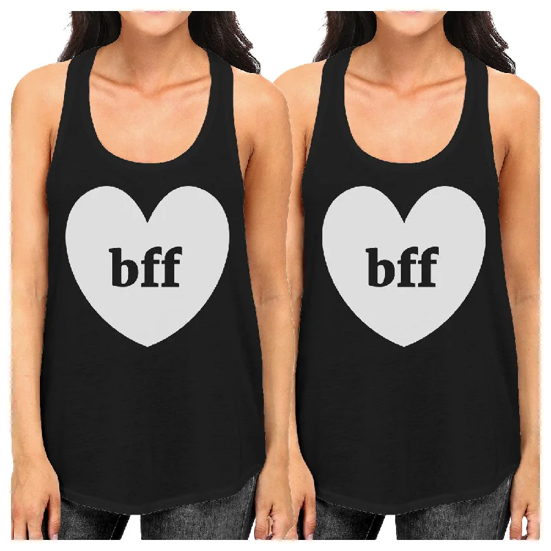 Crazy Savings Bff Hearts BFF Matching Black Tank Tops