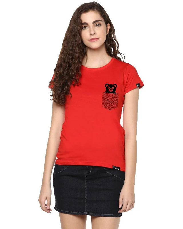 Exclusive Weekend Offers Inside Womens Half Sleeve Teddybear Printed Red Color Tshirts Exclusive Weekend Offers Inside Womens Half Sleeve Teddybear Printed Red Color Tshirts