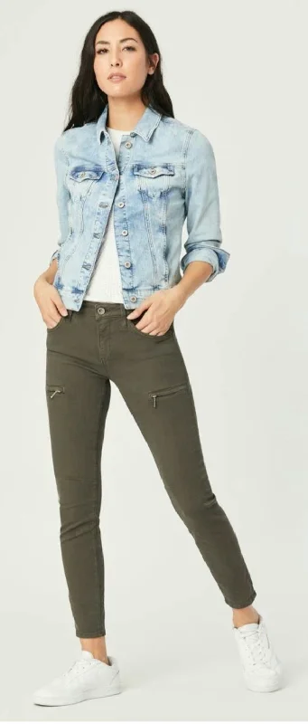 New Deals Mavi Jeans Long Sleeves Light Blue Denim Recycled Samantha Jacket