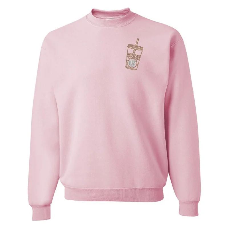 Super Deal Monogrammed Iced Coffee Crewneck Sweatshirt