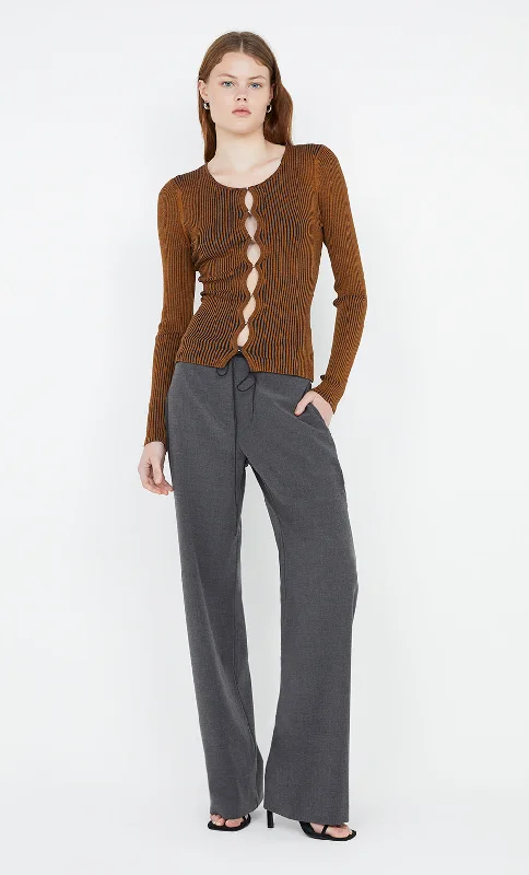 Price Fest LAILA LONG SLEEVE KNIT CARDIGAN - RUST