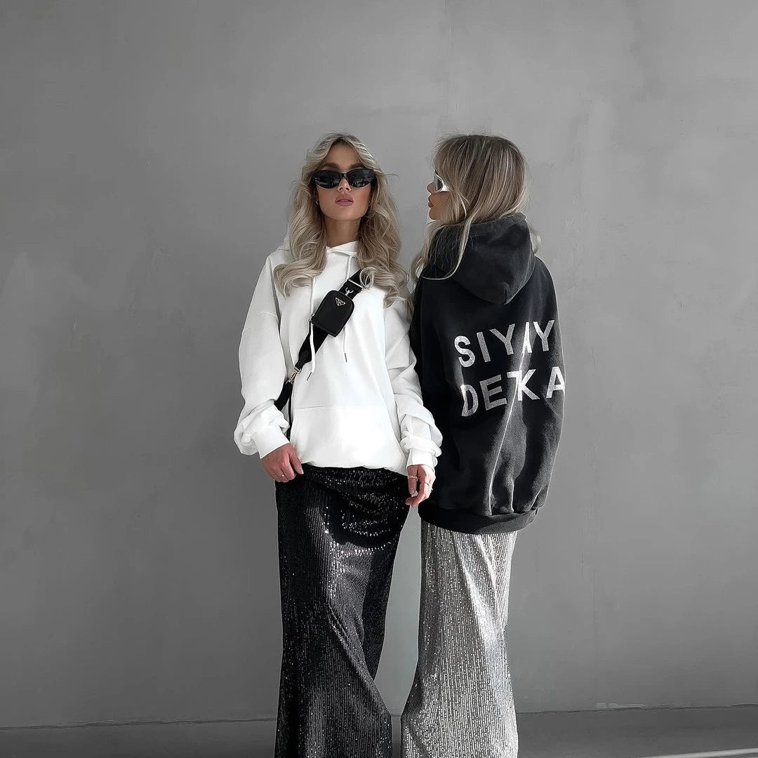 Act Fast Casual Long Sleeve Stylish Letter Hoodie