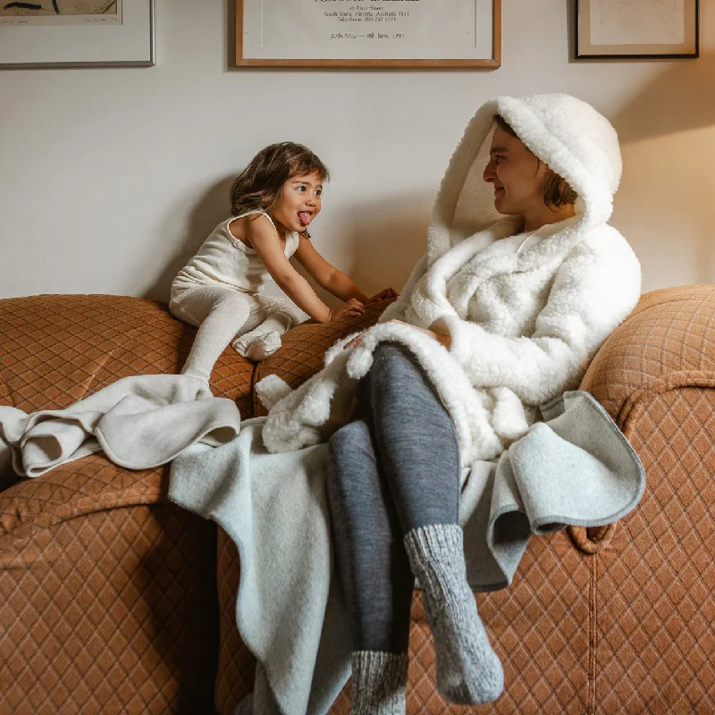 Weekend Discounts to Delight Bath Robe - 100% Wool - Natural (Adults S, M, L)