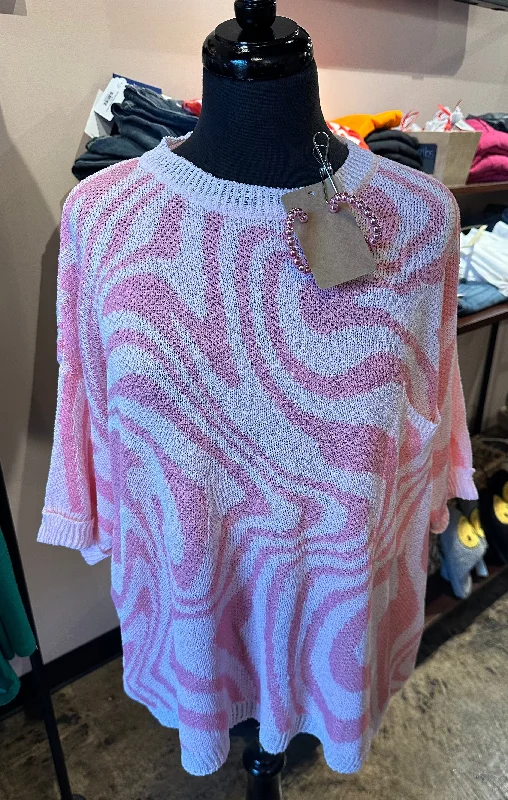 Inventory Reduction Pink Swirl Sweater