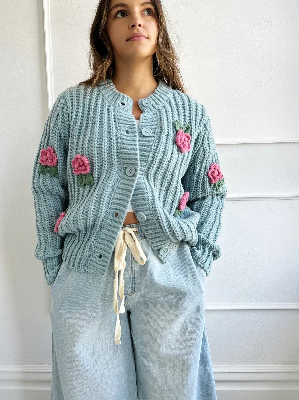 Blowout Sale Knit Rosette Cardigan