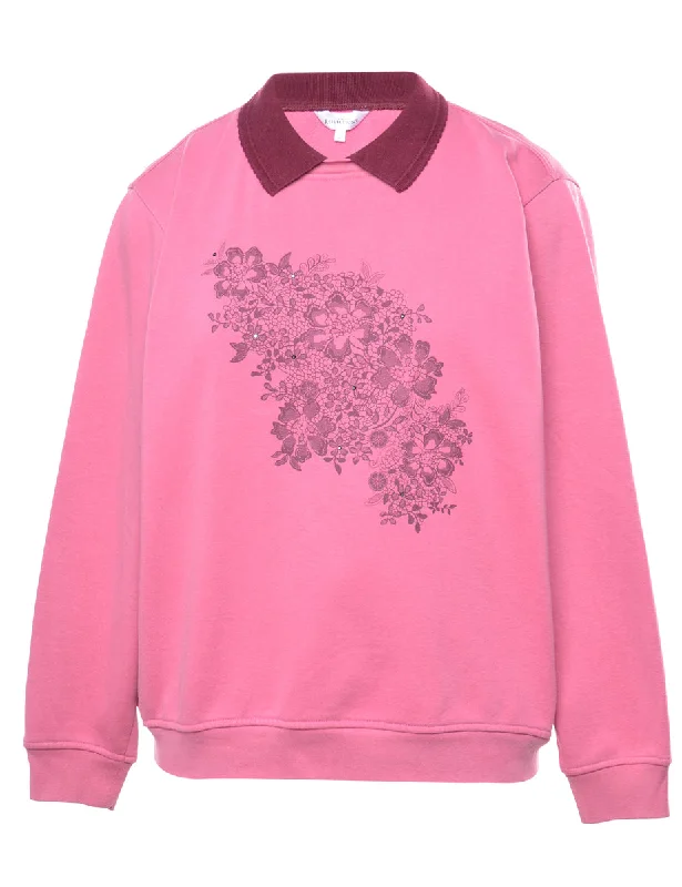 Year-End Sale Floral Printed Sweatshirt - S