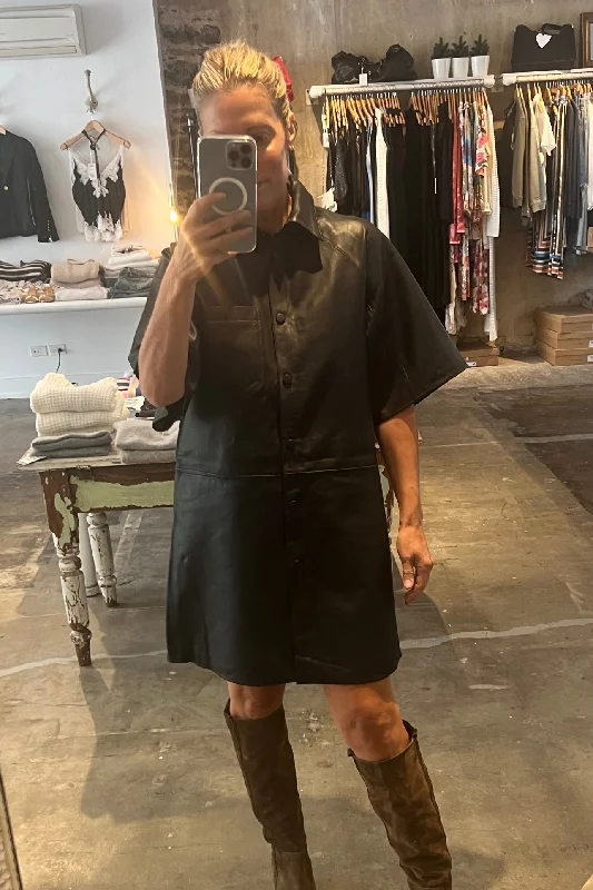 Buy More, Save More Sofie Schnoor - Long Leather Shirt/Dress