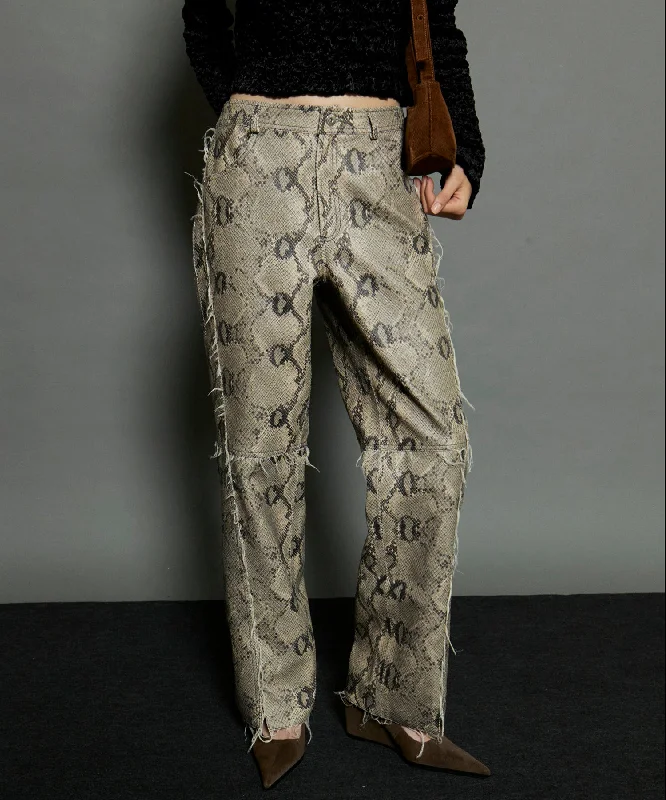 New Arrival [24Autumn Pre-Order] Vegan Leather Python Cut Off