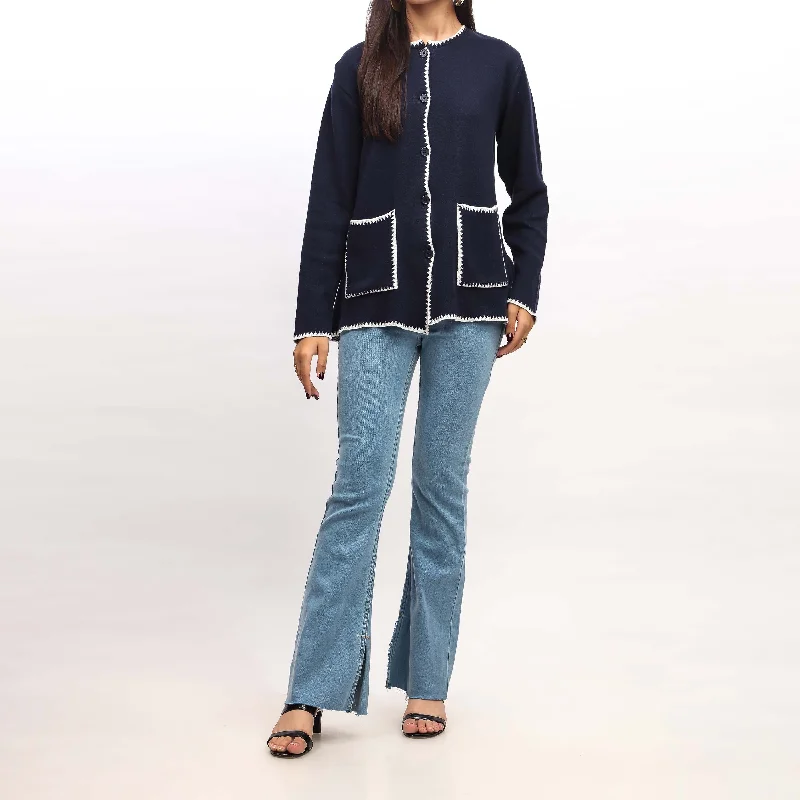 Exclusive Offer Navy Cotton Thread Sweater PW4834