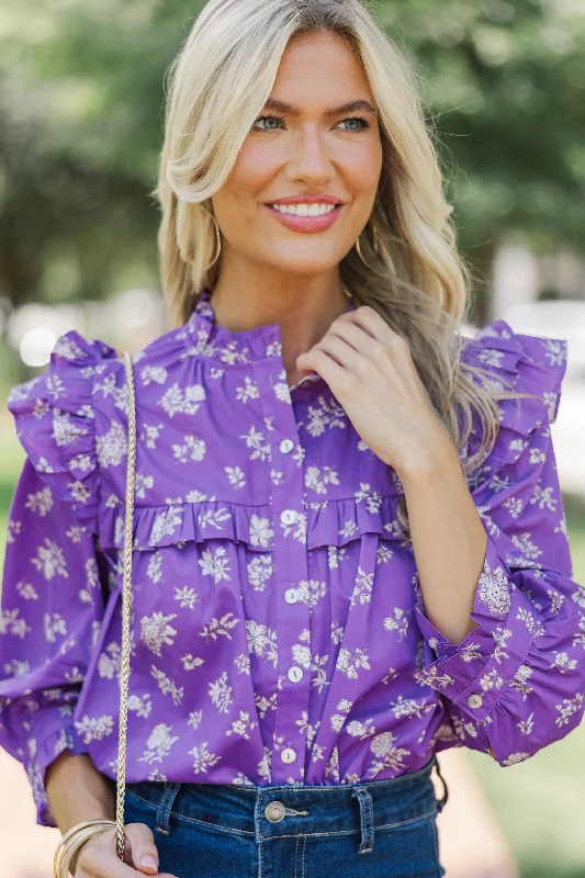 Weekend Bargains to Sizzle Pinch: Found Me Purple Floral Blouse