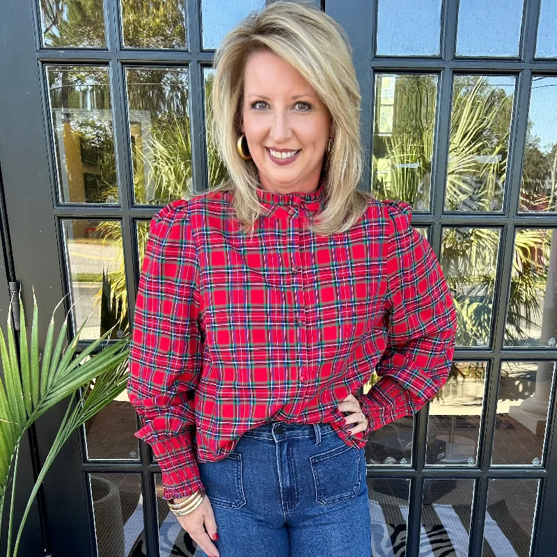 Weekend Bargains to Love Chapman Plaid Top | Red-Multi