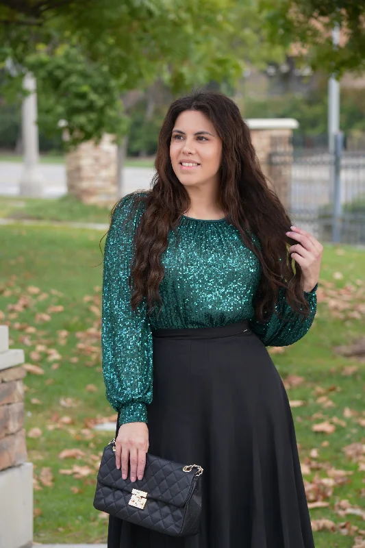 Unmissable Offer Orla Emerald Green Sequin Top