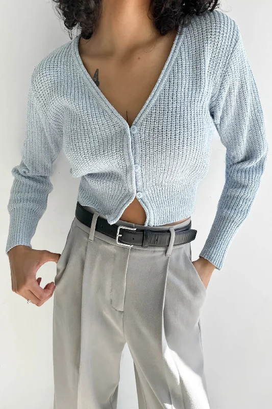 Huge Savings RIBBED BUTTON-FRONT CROPPED CARDIGAN
