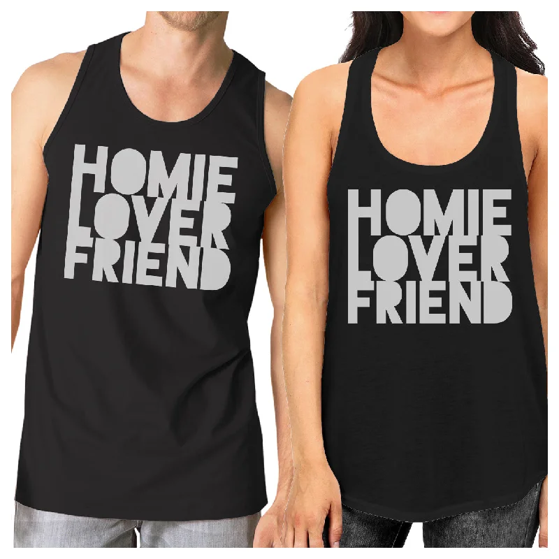 Hurry In Homie Lover Friend Matching Couple Black Tank Tops
