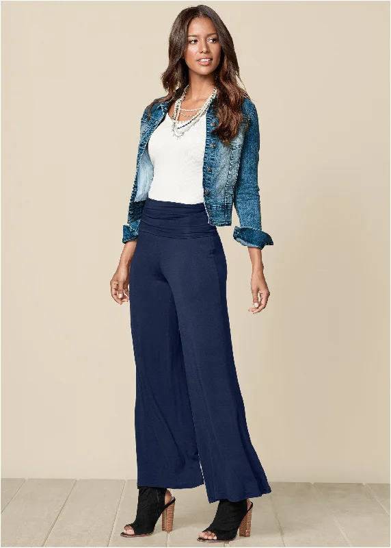 Price Blitz Easy Foldover Pants - Navy